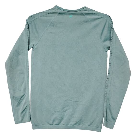Fabletics Seamless Long Sleeve Top Size XS Washed Arctic Wave Moisture Wicking - Picture 6 of 7